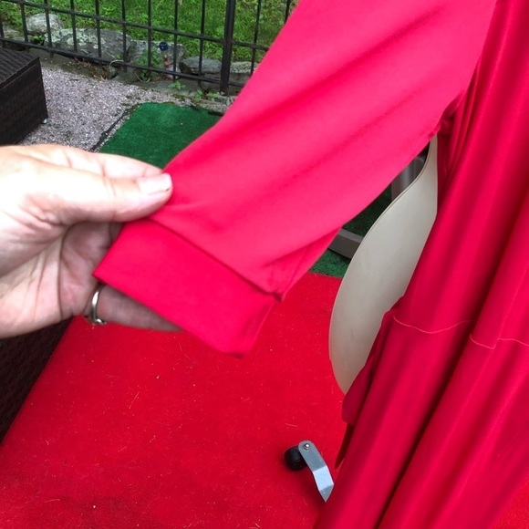 Merona size medium red true wrap dress 3/4 sleeves with stretch NWOT - Picture 11 of 14